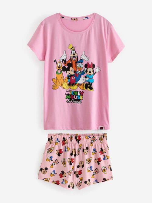 Character Pink Disney Mickey Mouse Short 100% Cotton Pyjamas