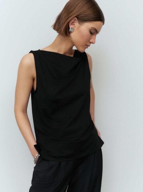 Cowl Neck Sleeveless Top