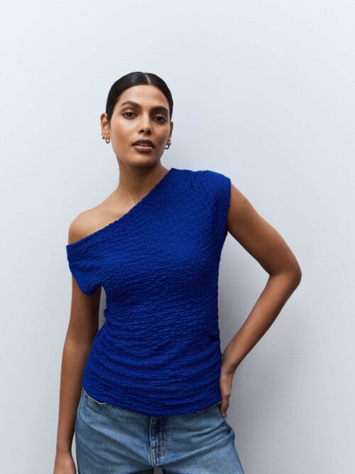 Texture Off Shoulder Sleevless Top