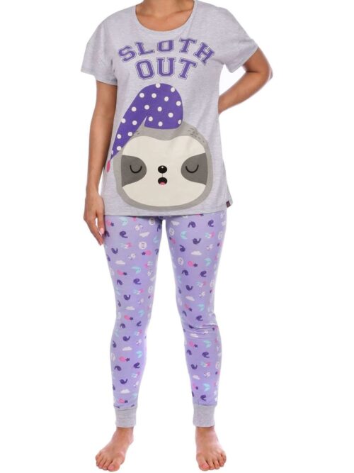 Harry Bear Purple Sloth Short Sleeve Pyjamas